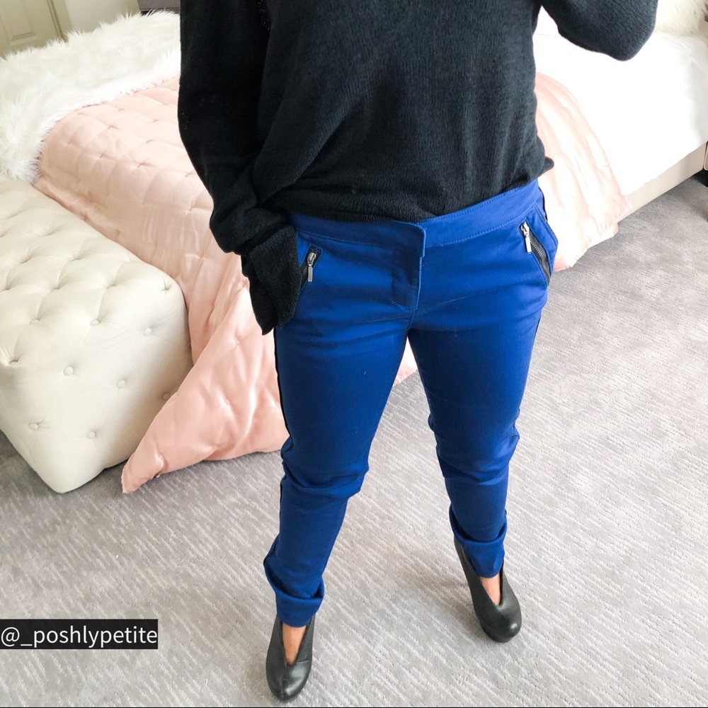 Fire royal blue tapered skinny mid waist pant - Picture 3 of 15